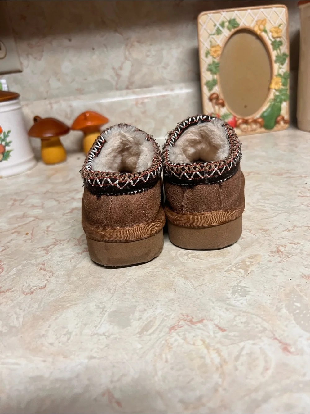 Kids Brown Suede Slip-On Shoes